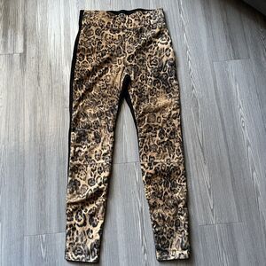 AS by DF Pants Leggings Womens Small Leopard Print Part Leather